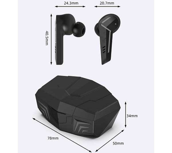 Wireless Gaming Earbuds Size