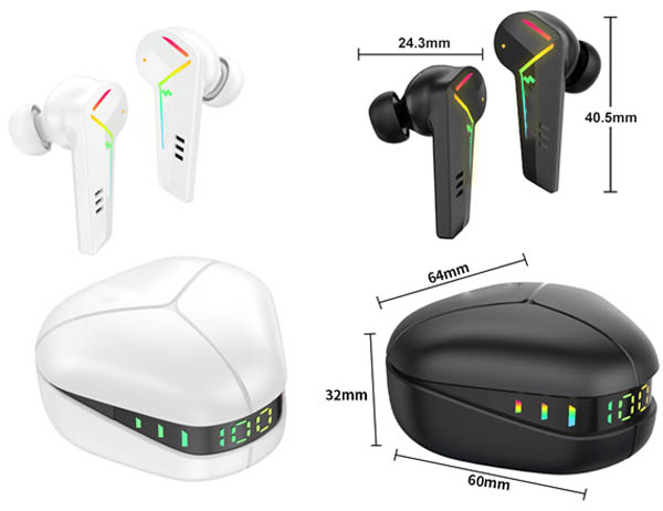 Ukuran Earbud Gaming TWS Nirkabel3